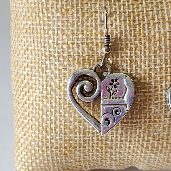 Brighton Scrolled Heart French Wire Dangle Earrings - Picture 6 of 7